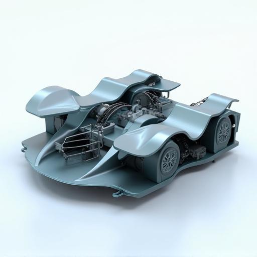 3D-Rendering einer generativ designten Leichtbau-Fahrwerksaufhängung